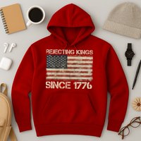 Rejecting Kings Since 1776 American Vintage Flag Hoodie