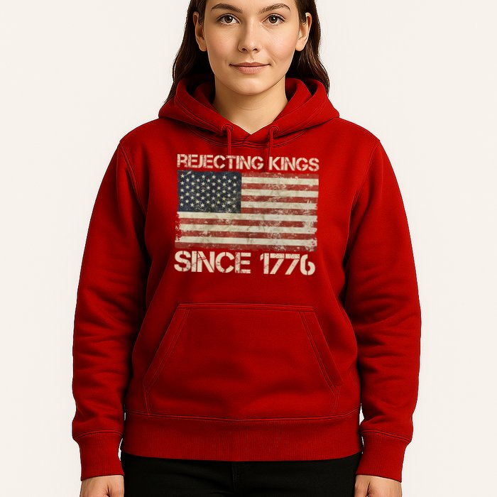 Rejecting Kings Since 1776 American Vintage Flag Hoodie
