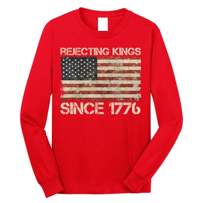 Rejecting Kings Since 1776 American Vintage Flag Long Sleeve Shirt