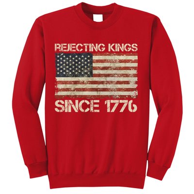 Rejecting Kings Since 1776 American Vintage Flag Sweatshirt
