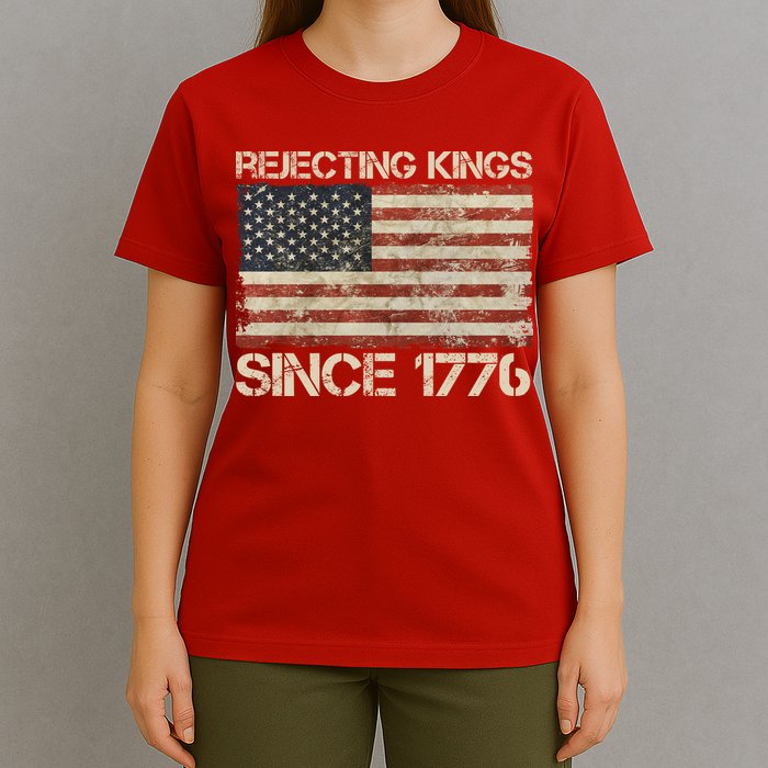 Rejecting Kings Since 1776 American Vintage Flag T-Shirt