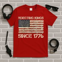 Rejecting Kings Since 1776 American Vintage Flag T-Shirt