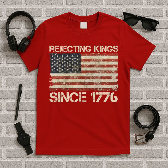Rejecting Kings Since 1776 American Vintage Flag T-Shirt