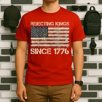 Rejecting Kings Since 1776 American Vintage Flag T-Shirt