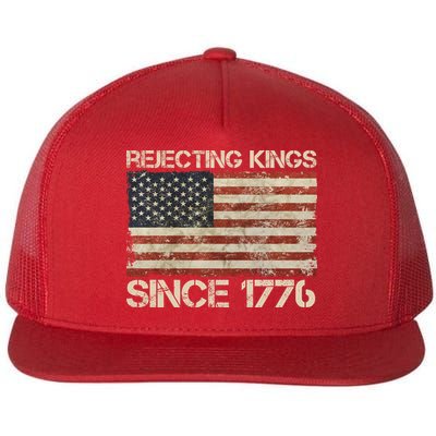 Rejecting Kings Since 1776 American Vintage Flag Flat Bill Trucker Hat