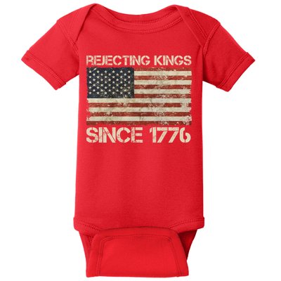 Rejecting Kings Since 1776 American Vintage Flag Baby Bodysuit