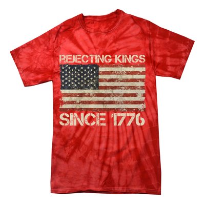 Rejecting Kings Since 1776 American Vintage Flag Tie-Dye T-Shirt