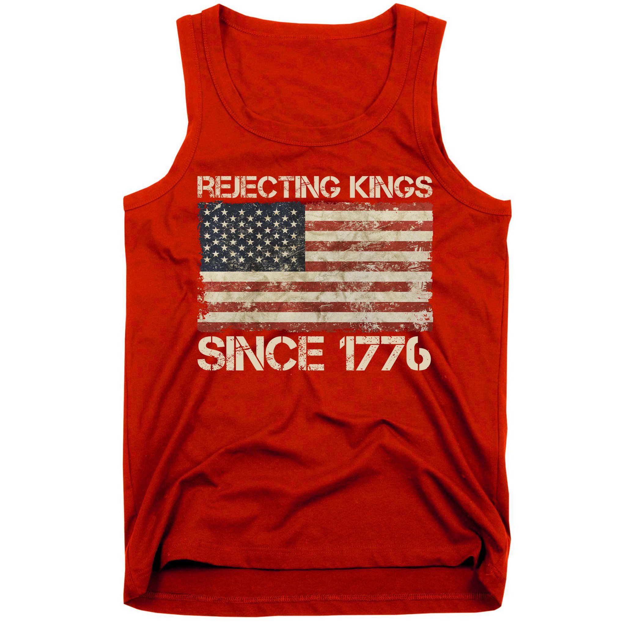 Rejecting Kings Since 1776 American Vintage Flag Tank Top