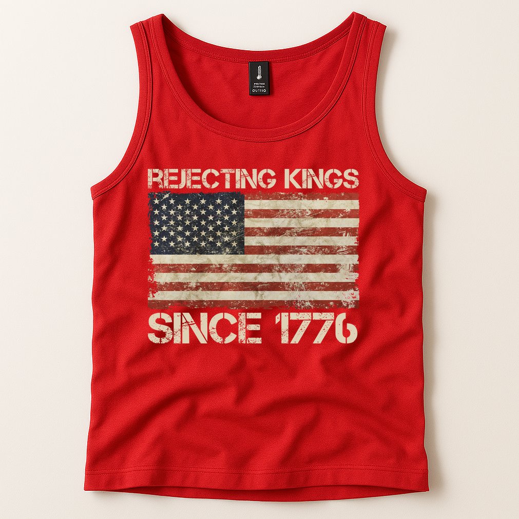 Rejecting Kings Since 1776 American Vintage Flag Tank Top