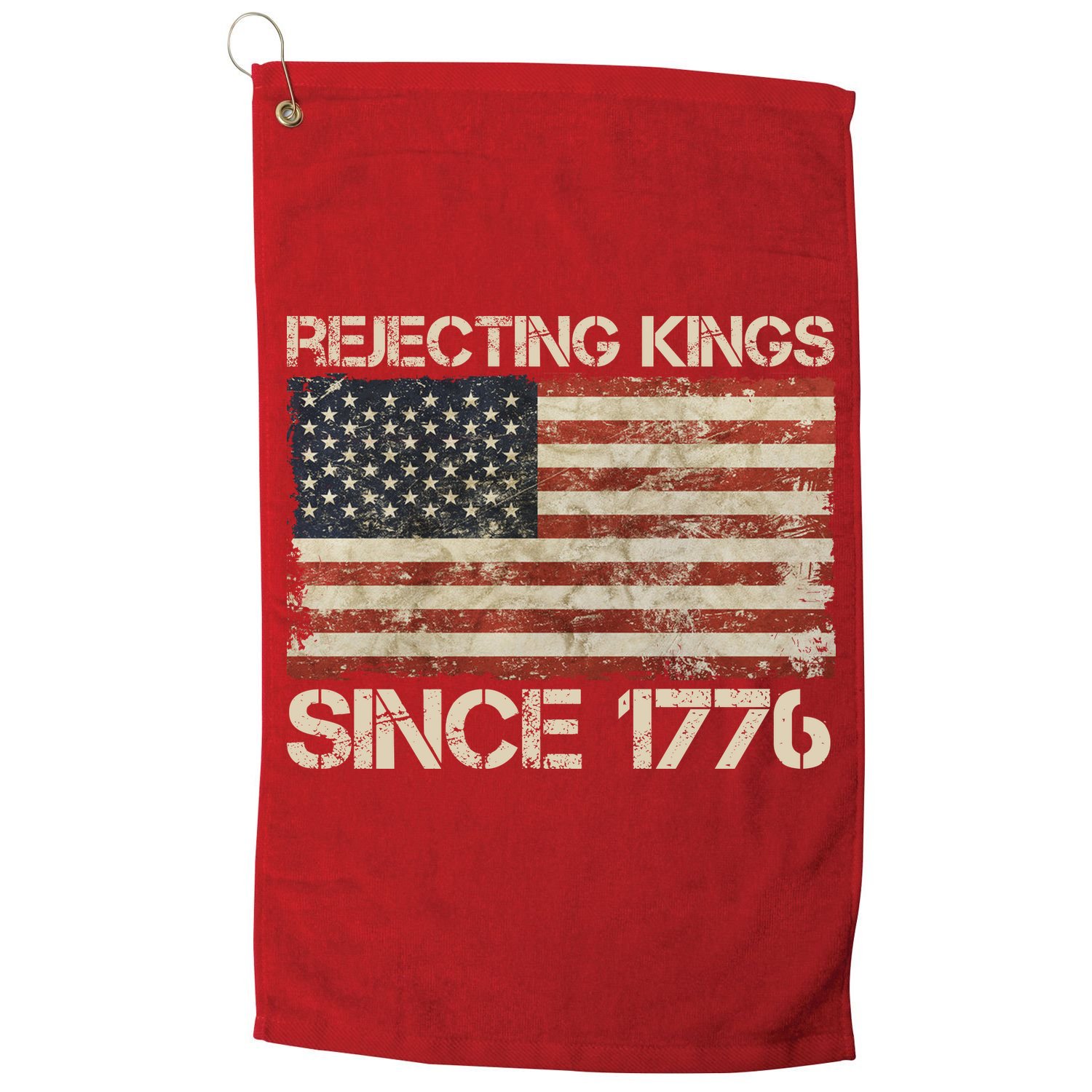 Rejecting Kings Since 1776 American Vintage Flag Golf Towel