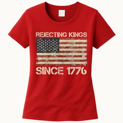 Rejecting Kings Since 1776 American Vintage Flag Womens T-Shirt