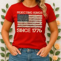 Rejecting Kings Since 1776 American Vintage Flag Womens T-Shirt