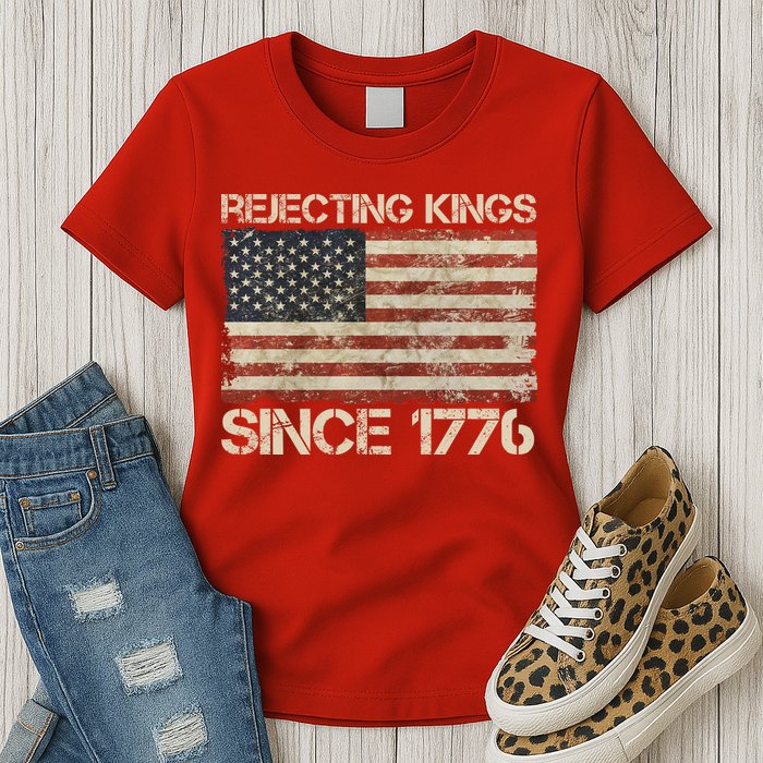 Rejecting Kings Since 1776 American Vintage Flag Womens T-Shirt
