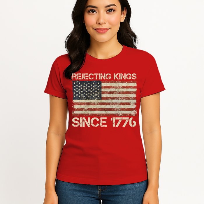 Rejecting Kings Since 1776 American Vintage Flag Womens T-Shirt
