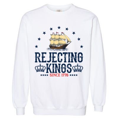 Rejecting Kings Since 1776 Vintage Patriotic No Kings Garment-Dyed Sweatshirt
