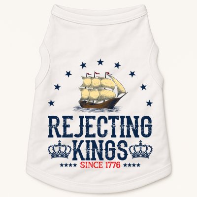 Rejecting Kings Since 1776 Vintage Patriotic No Kings Doggie Tank