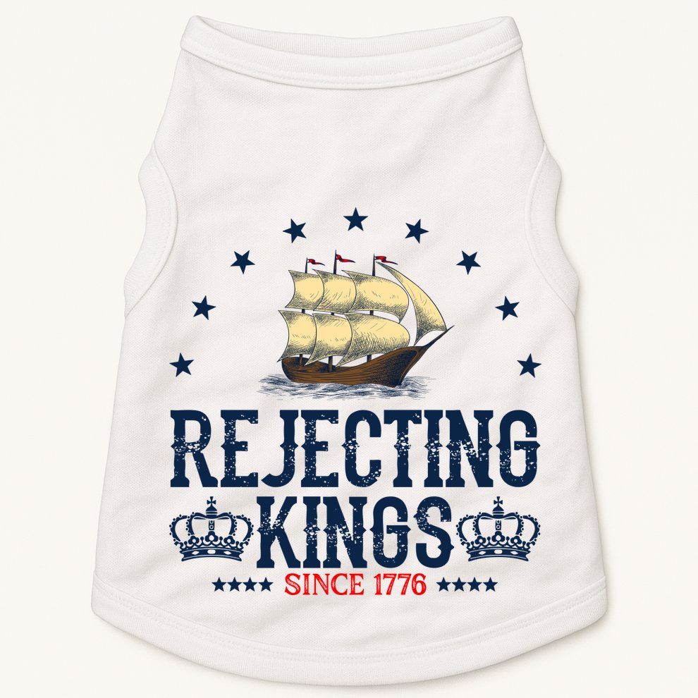 Rejecting Kings Since 1776 Vintage Patriotic No Kings Doggie Tank