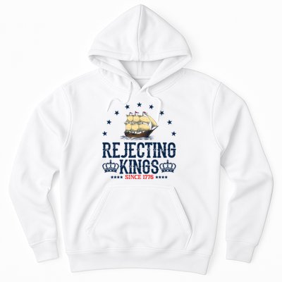 Rejecting Kings Since 1776 Vintage Patriotic No Kings Hoodie