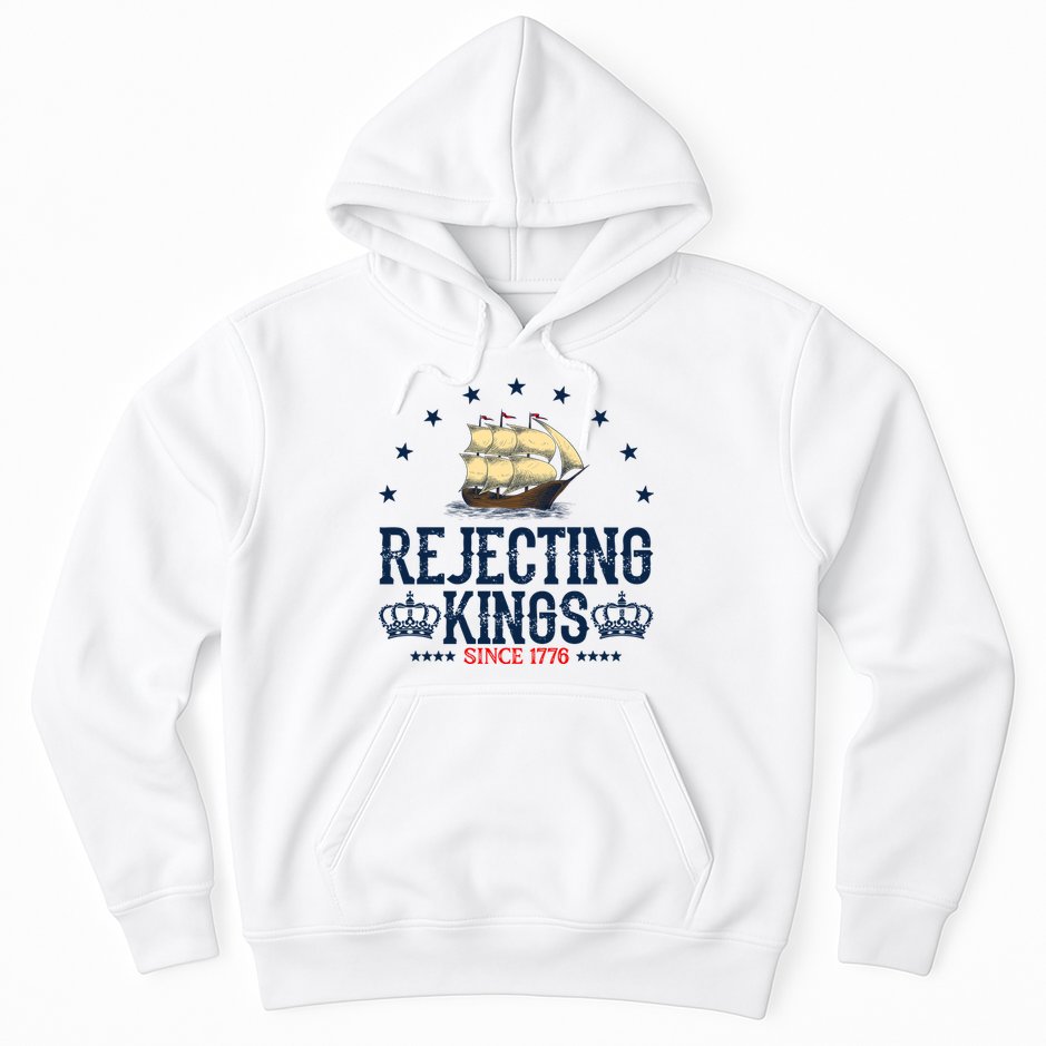 Rejecting Kings Since 1776 Vintage Patriotic No Kings Hoodie