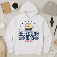 Rejecting Kings Since 1776 Vintage Patriotic No Kings Hoodie