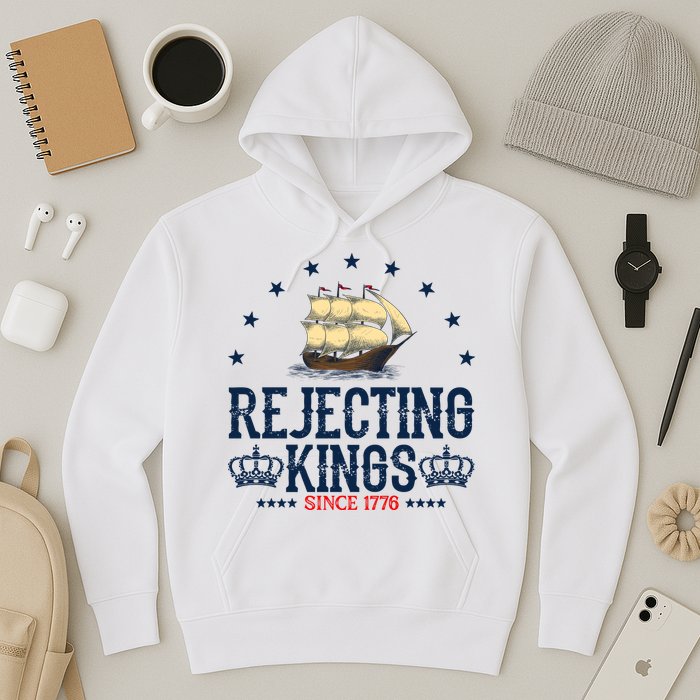 Rejecting Kings Since 1776 Vintage Patriotic No Kings Hoodie
