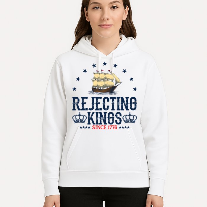 Rejecting Kings Since 1776 Vintage Patriotic No Kings Hoodie