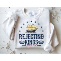 Rejecting Kings Since 1776 Vintage Patriotic No Kings Sweatshirt