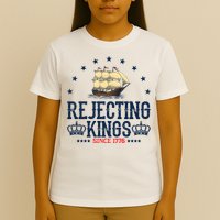 Rejecting Kings Since 1776 Vintage Patriotic No Kings T-Shirt