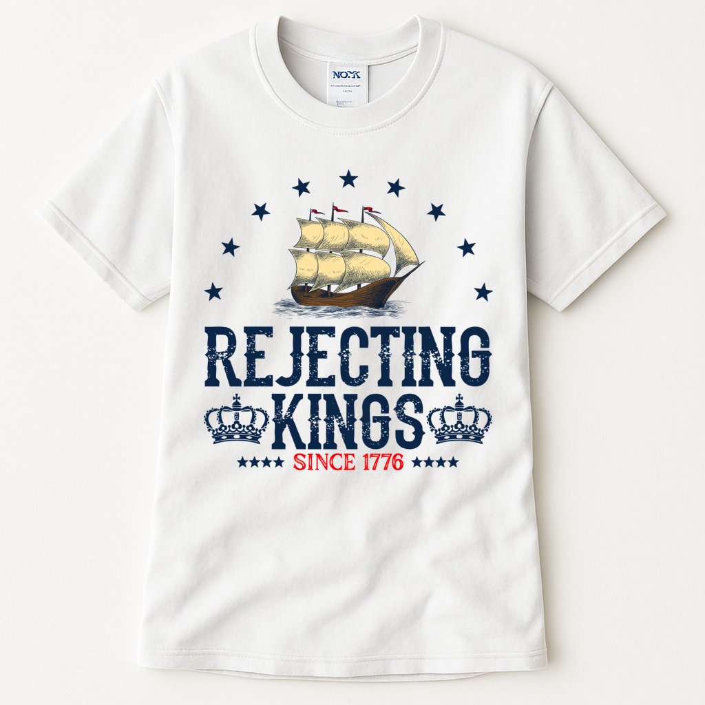 Rejecting Kings Since 1776 Vintage Patriotic No Kings Tall T-Shirt