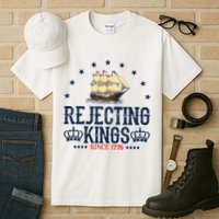 Rejecting Kings Since 1776 Vintage Patriotic No Kings Tall T-Shirt
