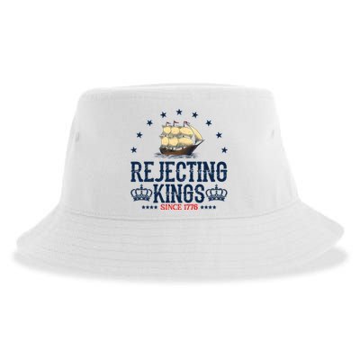 Rejecting Kings Since 1776 Vintage Patriotic No Kings Sustainable Bucket Hat