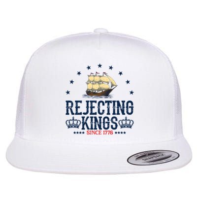 Rejecting Kings Since 1776 Vintage Patriotic No Kings Flat Bill Trucker Hat