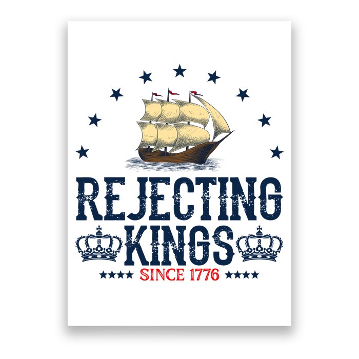 Rejecting Kings Since 1776 Vintage Patriotic No Kings Poster