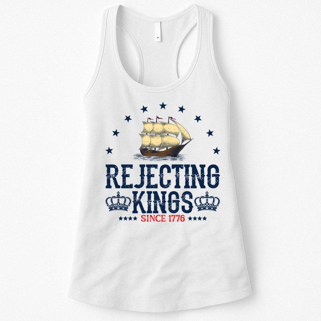 Rejecting Kings Since 1776 Vintage Patriotic No Kings Womens Tank Top