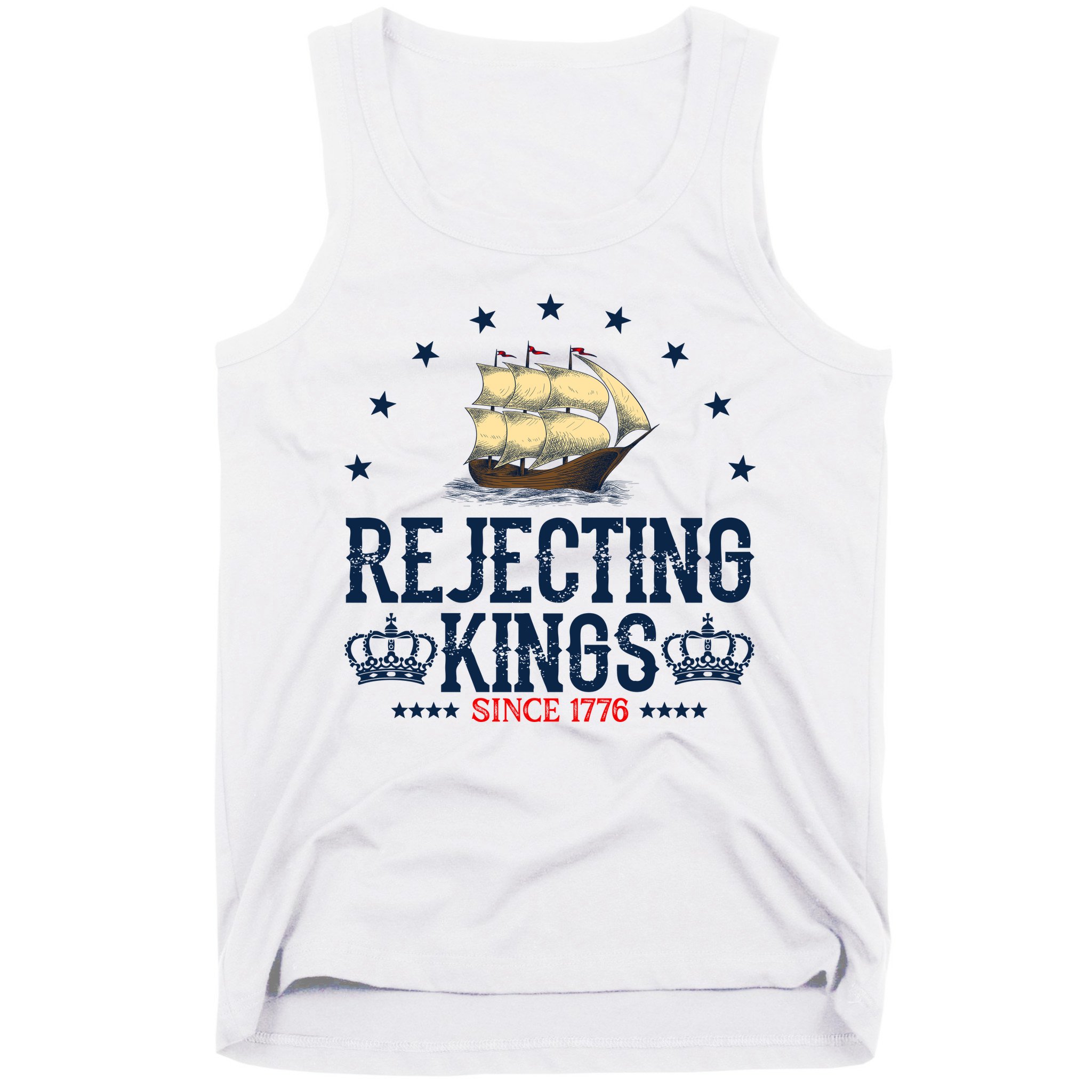 Rejecting Kings Since 1776 Vintage Patriotic No Kings Tank Top