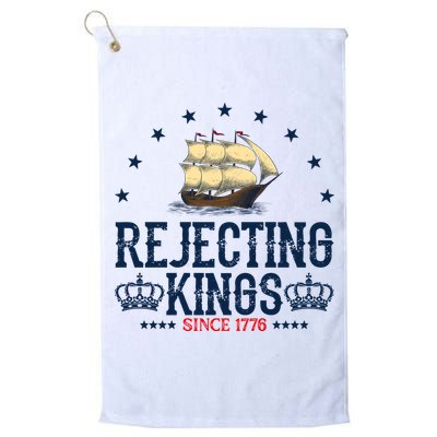 Rejecting Kings Since 1776 Vintage Patriotic No Kings Golf Towel