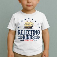 Rejecting Kings Since 1776 Vintage Patriotic No Kings Toddler T-Shirt