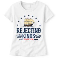 Rejecting Kings Since 1776 Vintage Patriotic No Kings Womens T-Shirt