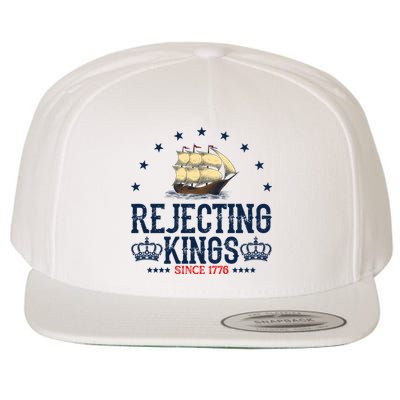 Rejecting Kings Since 1776 Vintage Patriotic No Kings Wool Snapback Cap