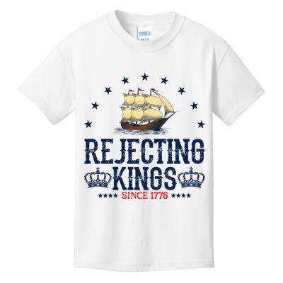 Rejecting Kings Since 1776 Vintage Patriotic No Kings Kids T-Shirt