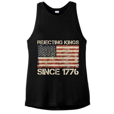 Rejecting Kings Since 1776 American Vintage Flag Ladies PosiCharge Tri-Blend Wicking Tank