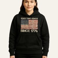 Rejecting Kings Since 1776 American Vintage Flag Hoodie