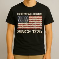 Rejecting Kings Since 1776 American Vintage Flag T-Shirt
