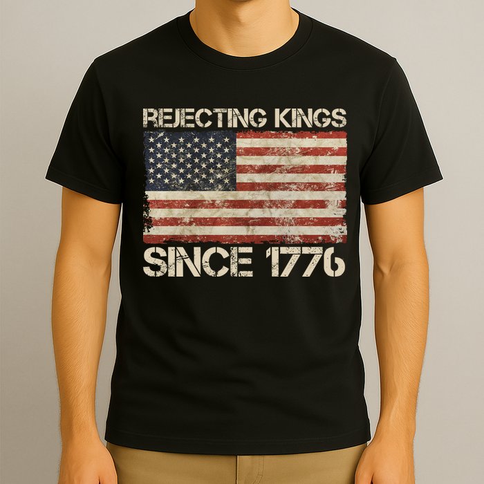Rejecting Kings Since 1776 American Vintage Flag T-Shirt