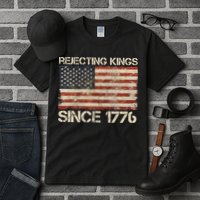 Rejecting Kings Since 1776 American Vintage Flag Tall T-Shirt