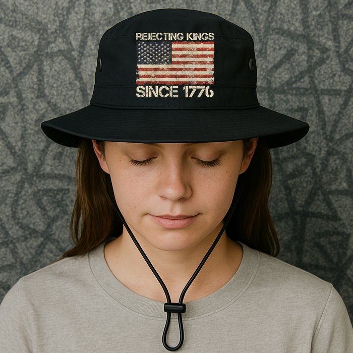 Rejecting Kings Since 1776 American Vintage Flag Bucket Hat