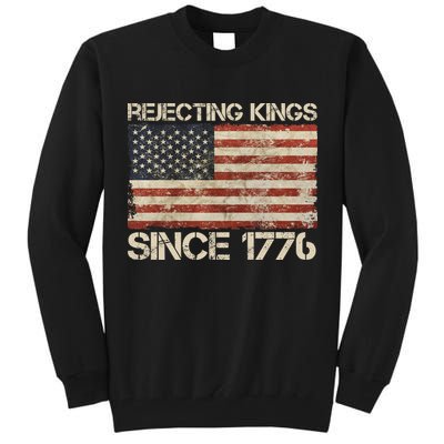 Rejecting Kings Since 1776 American Vintage Flag Tall Sweatshirt