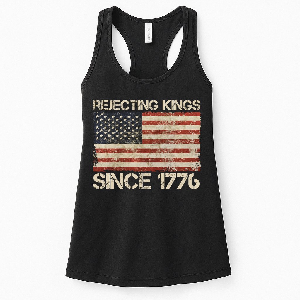 Rejecting Kings Since 1776 American Vintage Flag Womens Tank Top
