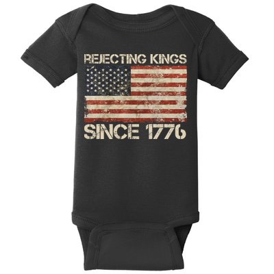 Rejecting Kings Since 1776 American Vintage Flag Baby Bodysuit