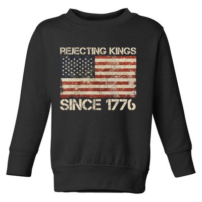 Rejecting Kings Since 1776 American Vintage Flag Toddler Sweatshirt